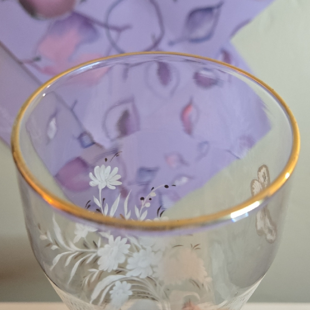 Floral Etched Glass Vase - Picture 6 of 7